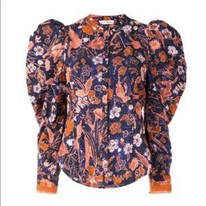 Ulla Johnson Willa Blouse in Midnight Floral